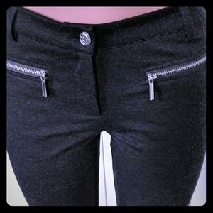 Michael kors gray pants with silver zipper pockets